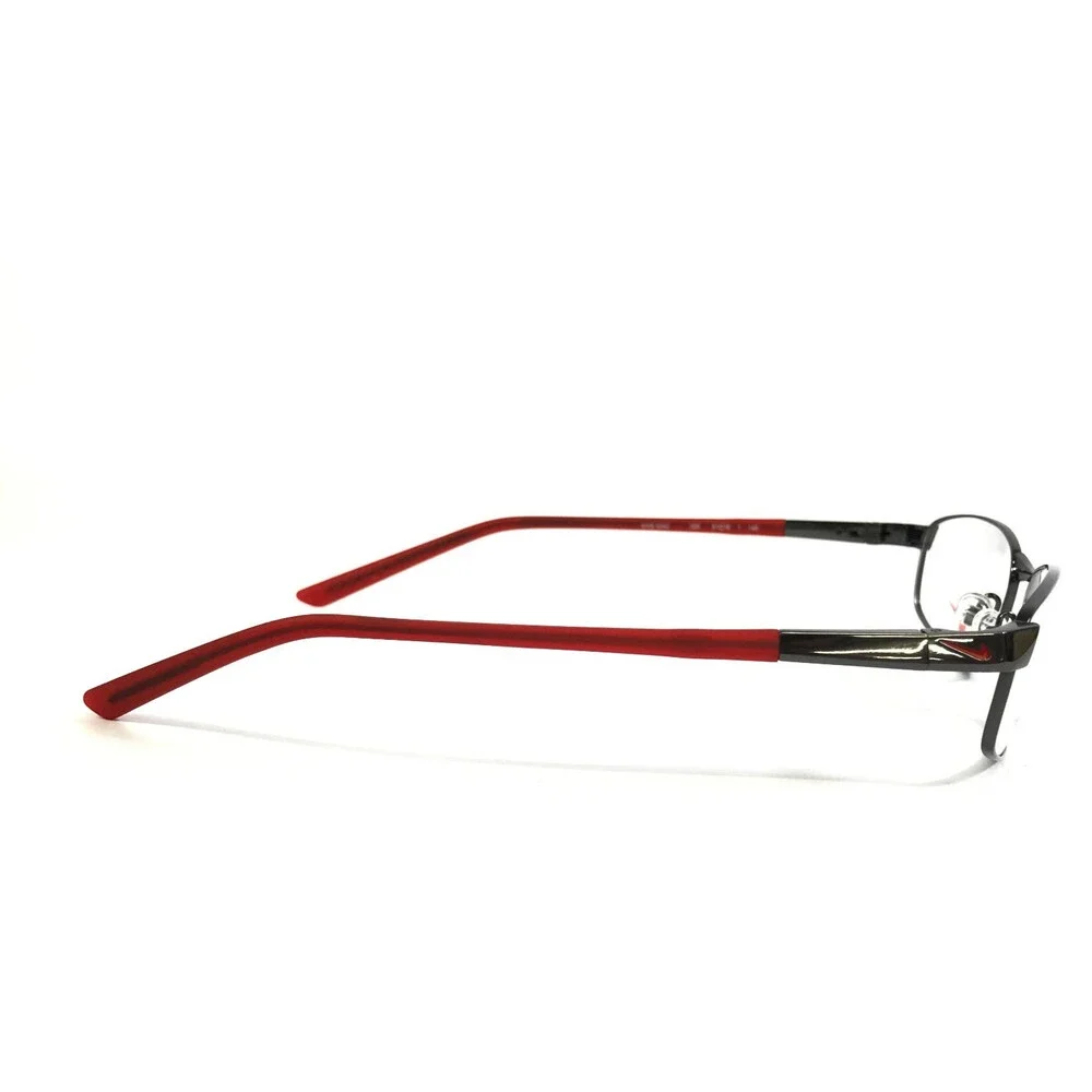 Nike Eyeglasses Frames 6042 069 Shiny Dark Gunmetal Red Titanium 51-16-140